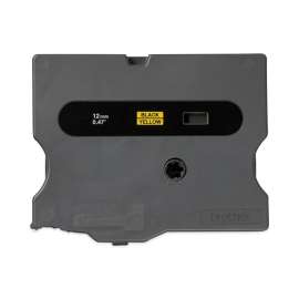 TX Tape Cartridge for PT-8000, PT-PC, PT-30/35, 0.47" x 50 ft, Black on Yellow