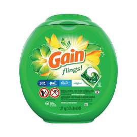 Flings Detergent Pods, Original, 81 Pods/Tub, 4 Tubs/Carton