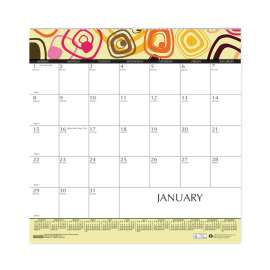 Recycled Geometric Wall Calendar, Geometric Artwork, 12 x 12, White/Multicolor Sheets, 12-Month (Jan to Dec): 2023