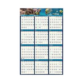 Earthscapes Recycled Reversible/Erasable Yearly Wall Calendar, Sea Life Photos, 24 x 37, White Sheets, 12-Month(Jan-Dec):2023