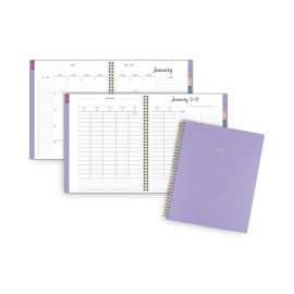Harmony Weekly/Monthly Poly Planner, 11 x 8.5, Lilac Cover, 13-Month (Jan to Jan): 2023 to 2024