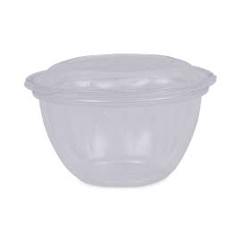 Renewable and Compostable Containers, 18 oz, 5.5" Diameter x 2.3"h, Clear, Plastic, 150/Carton
