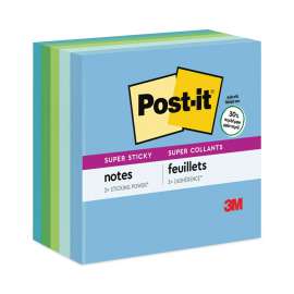 Recycled Notes in Oasis Collection Colors, 3" x 3", 90 Sheets/Pad, 5 Pads/Pack