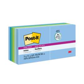 Recycled Notes in Oasis Collection Colors, 3" x 3", 90 Sheets/Pad, 12 Pads/Pack