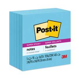 Full Stick Notes, 3" x 3", Energy Boost Collection Colors, 25 Sheets/Pad, 4 Pads/Pack