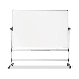 Earth Silver Easy Clean Mobile Revolver Dry Erase Boards, 36 x 48, White Surface, Silver Steel Frame