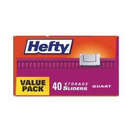 Slider Bags, 1 qt, 1.5 mil, 8" x 7", Clear, 40 Bags/Box, 9 Boxes/Carton