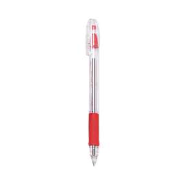 EasyTouch Ballpoint Pen, Stick, Fine 0.7 mm, Red Ink, Clear Barrel, Dozen