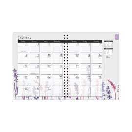 Recycled WildFlower Weekly/Monthly Planner, Wild Flower Artwork, 11 x 8.5, Gray/White/Purple Cover, 12-Month (Jan-Dec): 2023