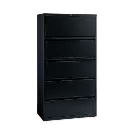 Lateral File Cabinet, 5 Letter/Legal/A4-Size File Drawers, Black, 30 x 18.62 x 67.62