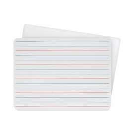 Two-Sided Red and Blue Ruled Dry Erase Board, 12 x 9, Ruled White Front/Unruled White Back, 24/Pack