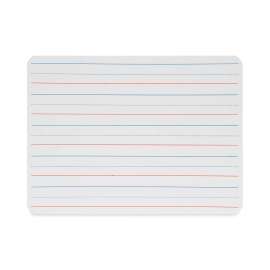 Magnetic Two-Sided Red and Blue Ruled Dry Erase Board, 12 x 9, Ruled White Front/Unruled White Back, 12/Pack