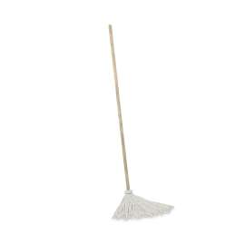 Handle/Deck Mops, 12 oz White Rayon Head, 48" Oak Wood Handle, 6/Pack