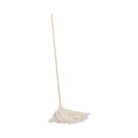 Handle/Deck Mops, 16 oz White Cotton Head, 48" Oak Wood Handle