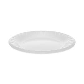Placesetter Deluxe Laminated Foam Dinnerware, Plate, 6" dia, White, 1,000/Carton