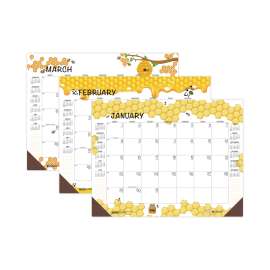 Recycled Honeycomb Desk Pad Calendar, 18.5 x 13, White/Multicolor Sheets, Brown Corners, 12-Month (Jan to Dec): 2023