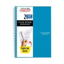 Wirebound Notebook, 2 Subject, Medium/College Rule, Randomly Assorted Covers, 9.5 x 6, 100 Sheets