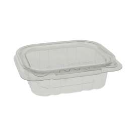 EarthChoice Tamper Evident Recycled Hinged Lid Deli Container, 8 oz, 5.38 x 4.5 x 1.5, Clear, Plastic, 320/Carton