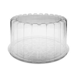 Plastic Cake Container, Deep 8" Cake Container, 9.25" Diameter x 5"h, Clear, 100/Carton