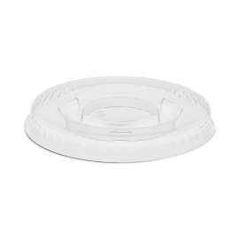 Plastic Portion Cup Lid, Fits 0.5 oz to 1 oz Cups, Clear, 100/Sleeve, 25 Sleeves/Carton