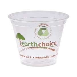 EarthChoice Compostable Cold Cup, 9 oz, Clear/Printed, 975/Carton