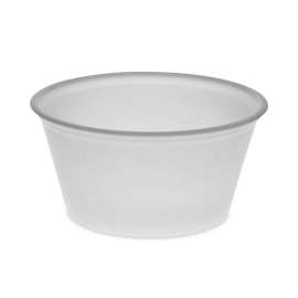 Plastic Portion Cup, 2 oz, Translucent, 200/Bag, 12 Bags/Carton