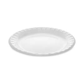Placesetter Deluxe Laminated Foam Dinnerware, Plate, 8.88" dia, White, 500/Carton