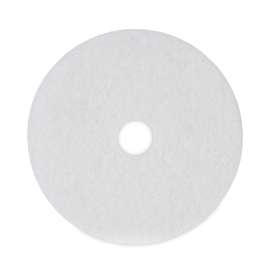 Polishing Floor Pads, 19" Diameter, White, 5/Carton