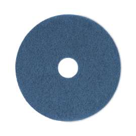 Scrubbing Floor Pads, 17" Diameter, Blue, 5/Carton