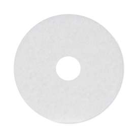 Polishing Floor Pads, 15" Diameter, White, 5/Carton