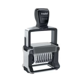 Professional Self-Inking Custom Number Stamp, 2.25" x 1.31", Black/Blue/Red
