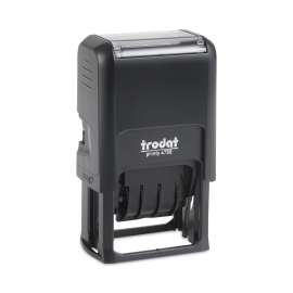 Printy Self-Inking Custom Number Stamp, 1.63" x 1", Black/Blue/Red