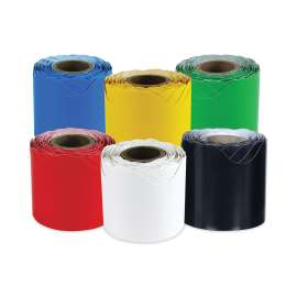 Rolled Scalloped Border Set, 2.25" x  36 ft, Assorted, 6/Set