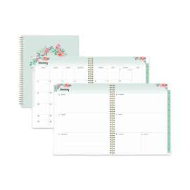 Laurel Weekly/Monthly Planner, Laurel Floral Artwork, 11 x 8.5, Green/Pink/Orange Cover, 12-Month (Jan to Dec): 2023