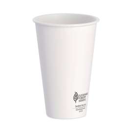 Thermoguard Insulated Paper Hot Cups, 16 oz, White Sustainable Forest Print, 30/Pack