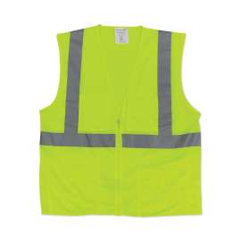 Zipper Safety Vest, 2X-Large, Hi-Viz Lime Yellow