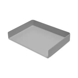 Landscape Stackable Letter Trays, 1 Section, Letter Size Files, 12.5" x 9.75" x 2", Gray