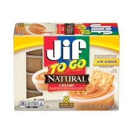 Spreads, Natural Creamy Peanut Butter, 1.5 oz Cup, 8/Box