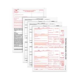 1099 Tax Forms, Fiscal Year: 2022, Three-Part Carbonless, 8.5 x 5.5, 2 Forms/Sheet, 50 Forms Total