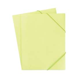 Folio, 1 Section, Elastic Cord Closure, Letter Size, Green, 2/Pack