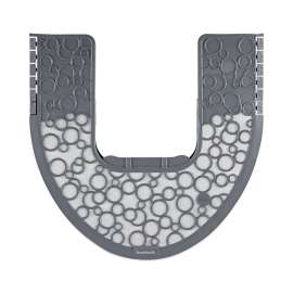 Commode Mat 2.0, Rubber, 22.88 x 22, Gray/White, 6/Carton
