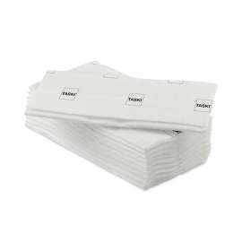 Taskisum Disposable Microfiber Mop, 17.7 x 4.9 White Microfiber Head, 25/Pack