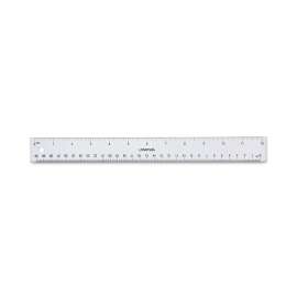 Clear Plastic Ruler, Standard/Metric, 12" Long, Clear