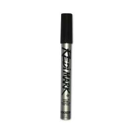 Redimark Metal-Cased Marker, Broad Chisel Tip, Black, Dozen