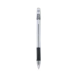 EasyTouch Ballpoint Pen, Stick, Fine 0.7 mm, Black Ink, Clear Barrel, Dozen