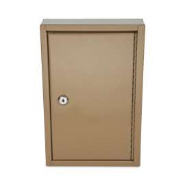 Key Lockable Key Cabinet, 30-Key, Metal, Sand, 8 x 2.63 x 12.13
