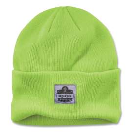 Ergodyne N-Ferno 6806 Rib Knit Beanie Hat, Cuffed, Lime