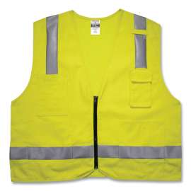 GloWear 8262FRZ Hi-Vis Flame-resistant Surveyor Vest - Class 2, NFPA 70E, Mesh