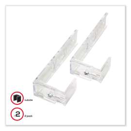 Partition Brackets, For Wall Files and File Pockets/1.5" to 2.5" Thick Partition Walls, Clear