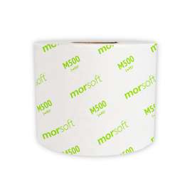 Morsoft Controlled Bath Tissue, Septic Safe, 2-Ply, White, Band-Wrapped, 500 Sheets/Roll, 24 Rolls/Carton